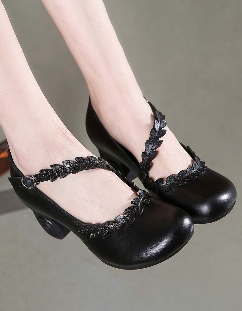 Spring Diagonal Strap Front Retro Chunky Shoes