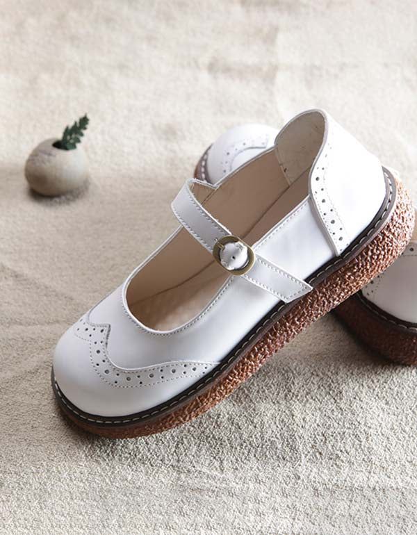 Tête Ronde Rétro Oxford Mary Jane Chaussures