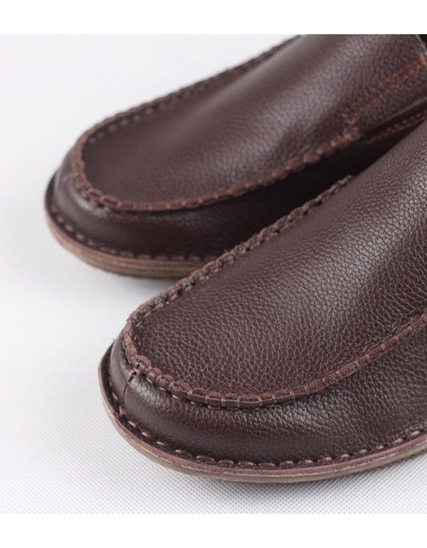 Chaussures Plates En Cuir Rétro Faites À La Main En Cuir De Vachette Souple Pour Hommes