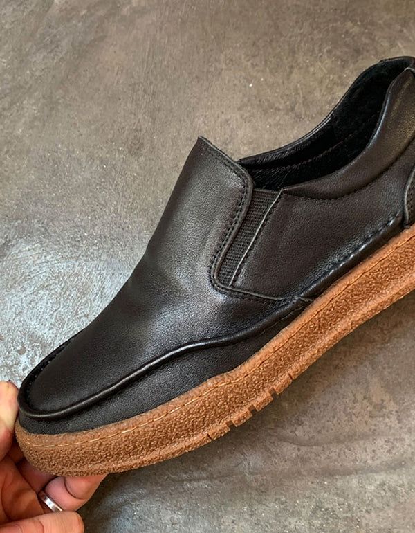 Mocassins À Enfiler Confortables En Cuir Rétro Pour Hommes