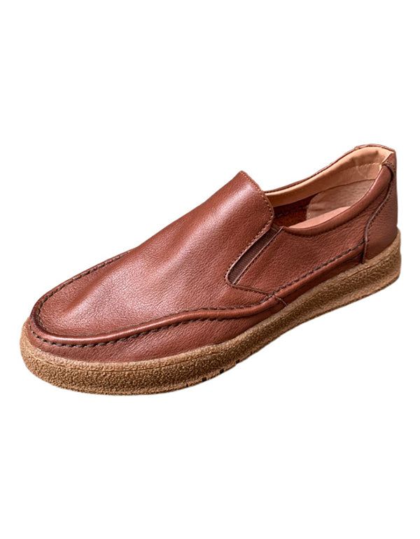 Mocassins À Enfiler Confortables En Cuir Rétro Pour Hommes