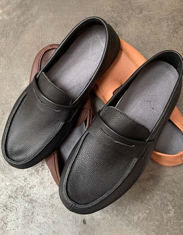 Mocassins Rétro En Cuir Souple Faits À La Main Pour Hommes