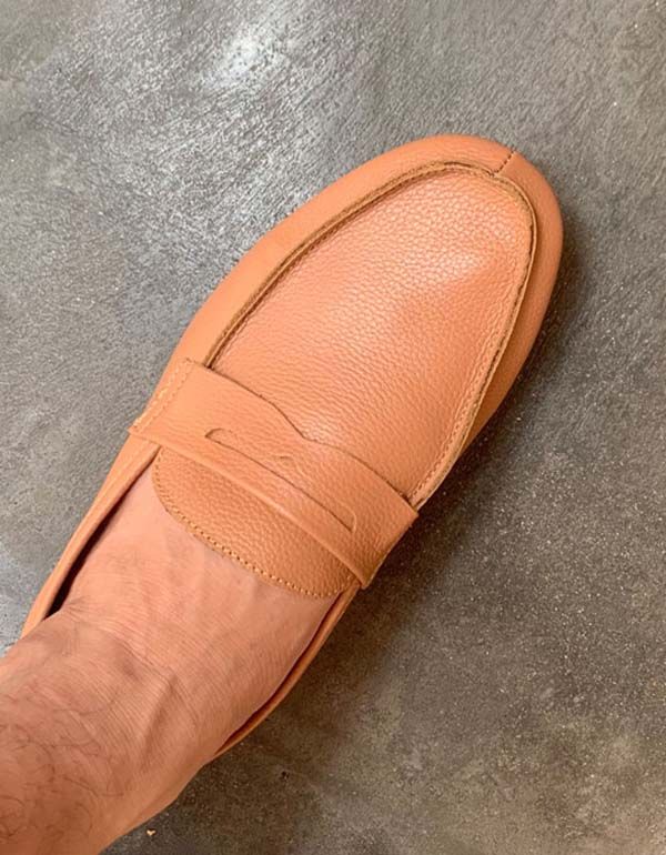 Mocassins Rétro En Cuir Souple Faits À La Main Pour Hommes