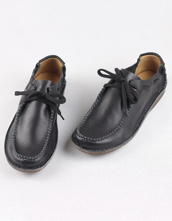 Mocassins Rétro En Cuir Souple Faits À La Main Pour Hommes