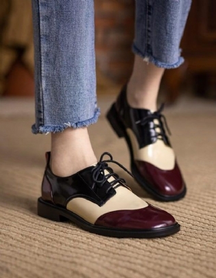 Chaussures Oxford Assorties À Tête Ronde Pour Femmes