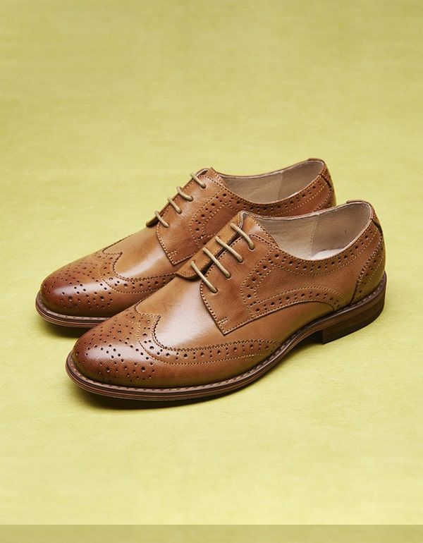 Chaussures Oxford Britanniques En Cuir 100 % Faites À La Main