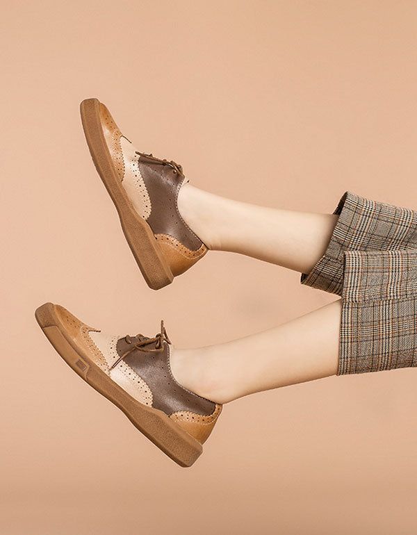 Chaussures Oxford Brock En Cuir Véritable Pour Femmes