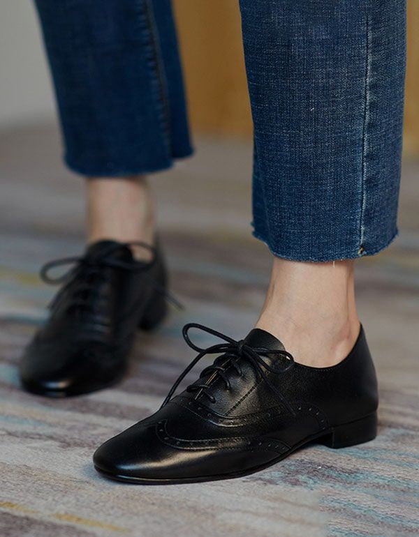 Chaussures Oxford En Cuir Souple De Style Britannique Pour Femmes