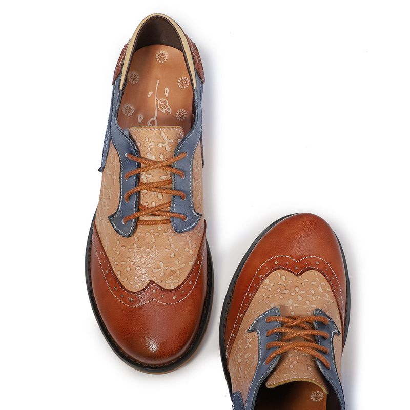 Chaussures Oxford En Cuir Véritable Faites À La Main