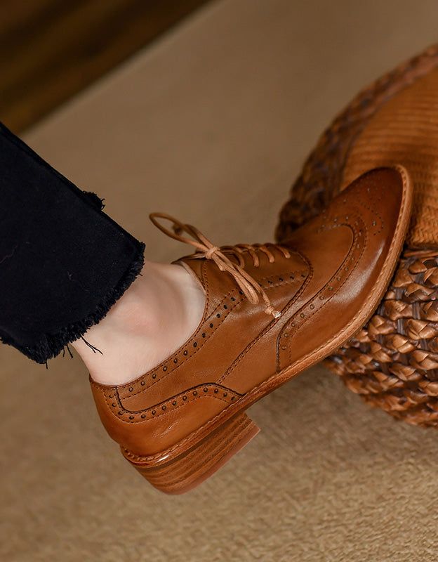 Chaussures Oxford De Style Britannique En Cuir 100 % Faites À La Main