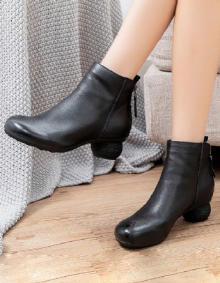 Bottes Pour Femmes À Talons Épais Rétro Confortables