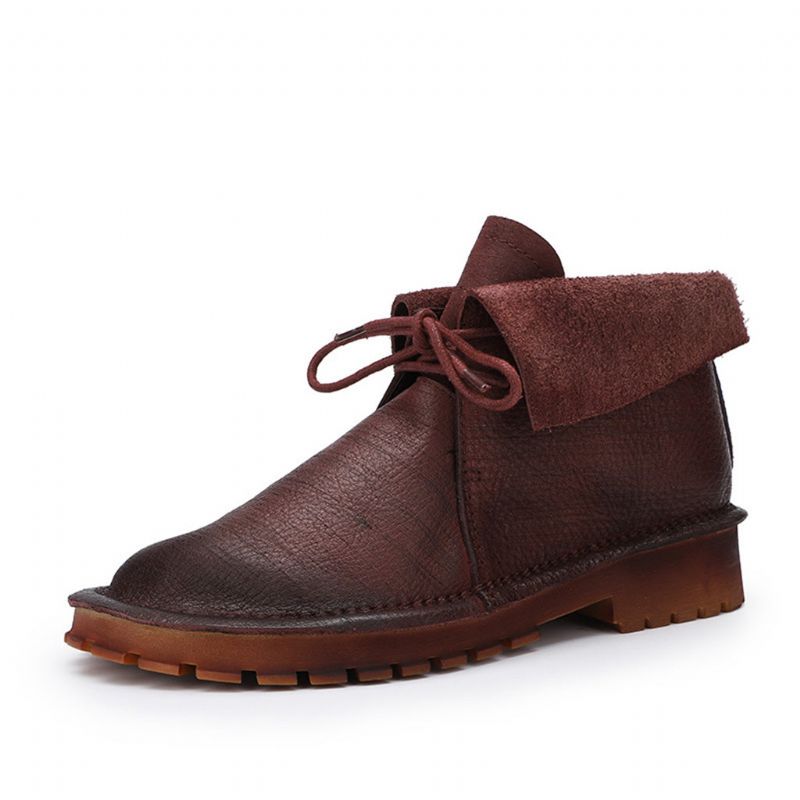 Automne Hiver Bottes Courtes Cuir Rétro Fond Souple | Chaussures Cadeaux