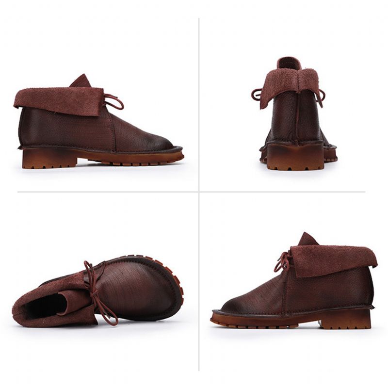 Automne Hiver Bottes Courtes Cuir Rétro Fond Souple | Chaussures Cadeaux