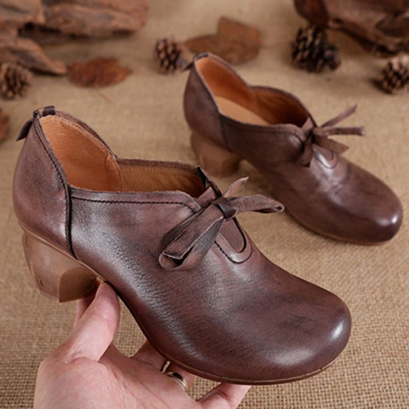 Automne Hiver Casual Retro Handmade Chaussures En Cuir Pour Femmes | Chaussures Cadeaux