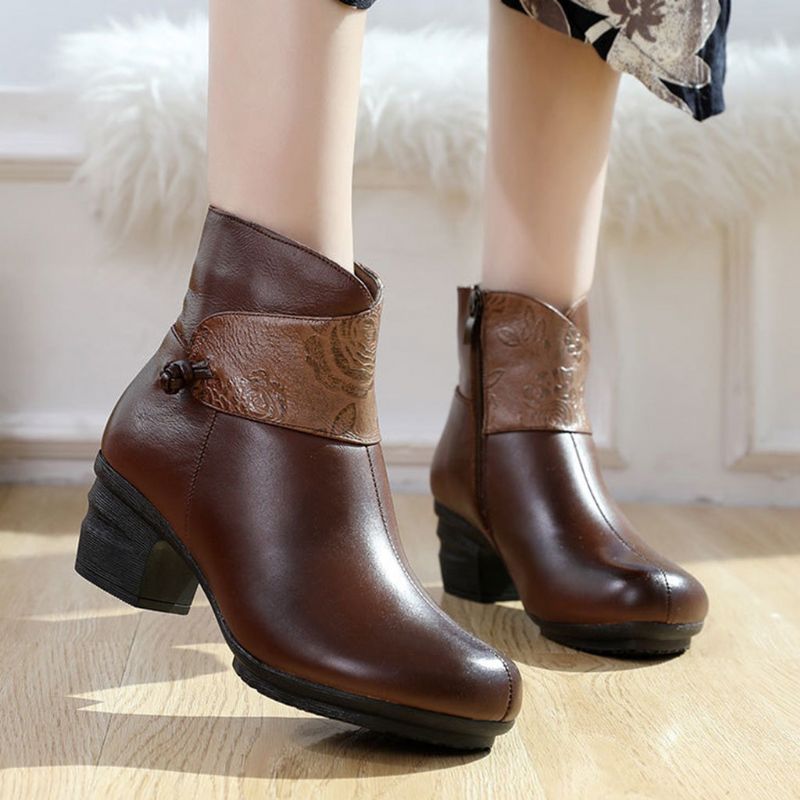 Automne Hiver Cuir Mode Bottes En Coton Chaussures Pour Femmes