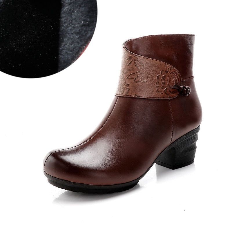 Automne Hiver Cuir Mode Bottes En Coton Chaussures Pour Femmes