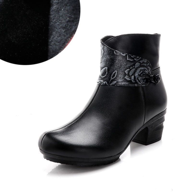 Automne Hiver Cuir Mode Bottes En Coton Chaussures Pour Femmes