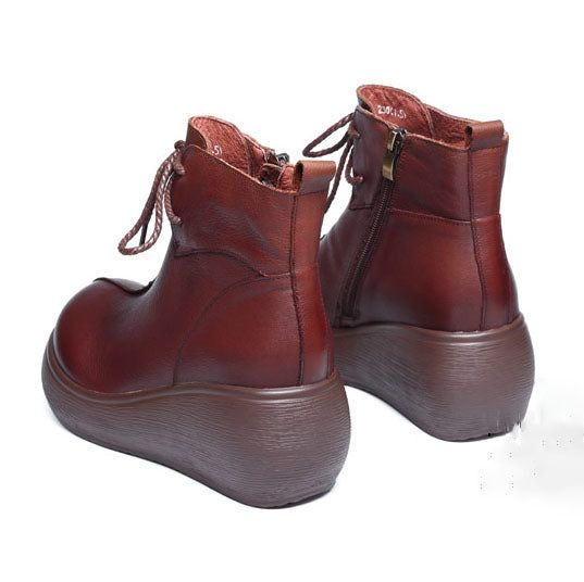 Automne Hiver Rétro Plate-forme Compensée Femmes Bottes | Chaussures Cadeaux