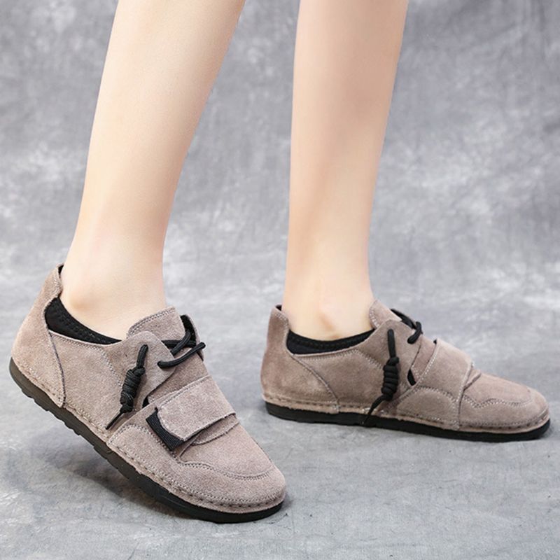 Automne Hiver Scrub Leather Keep Warm Flat Women's Shoes | Chaussures Cadeaux