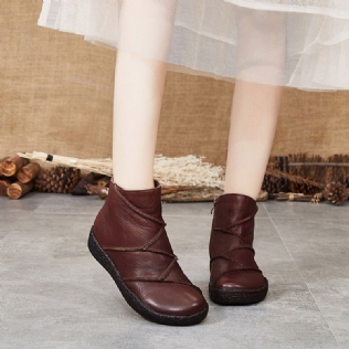 Bottes Courtes En Cuir À Coutures D'hiver | Chaussures Cadeaux