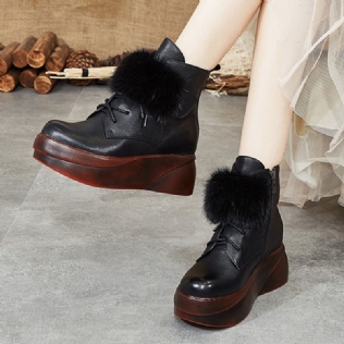 Bottes Courtes En Cuir Faites À La Main Rétro D'hiver | Chaussures Cadeaux