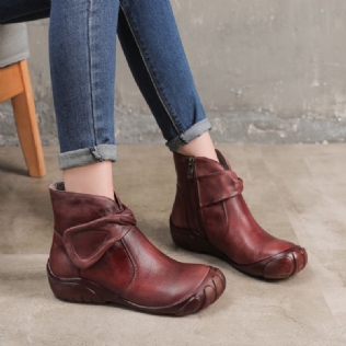 Bottes Courtes En Cuir Faites À La Main Rétro D'hiver | Chaussures Cadeaux