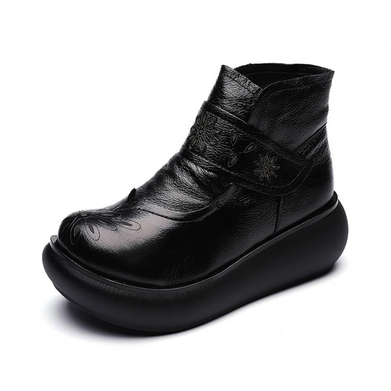 Bottes Courtes En Cuir Rétro Automne Hiver | Chaussures Cadeaux