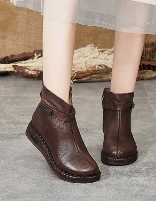 Bottes Courtes En Cuir Rétro Faites À La Main | Chaussures Cadeaux