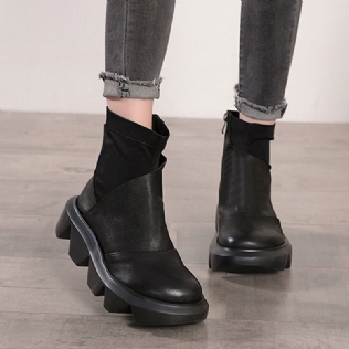 Bottes Courtes Épaisses En Cuir D'hiver | Chaussures Cadeaux