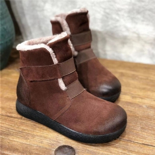 Bottes Courtes Pour Femmes En Cuir Chaud D'hiver | Chaussures Cadeaux