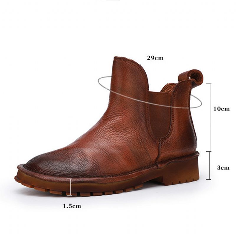 Bottes Courtes Rétro En Cuir À Fond Souple D'automne Et D'hiver | Chaussures Cadeaux