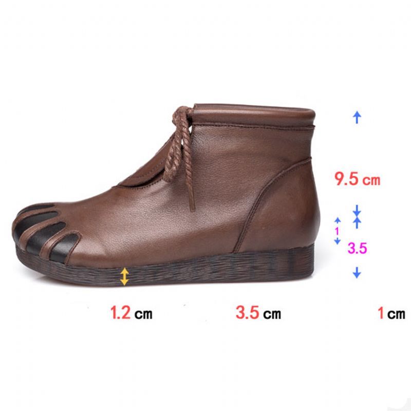 Bottes Courtes Vintage En Cuir Automne-hiver | Chaussures Cadeaux