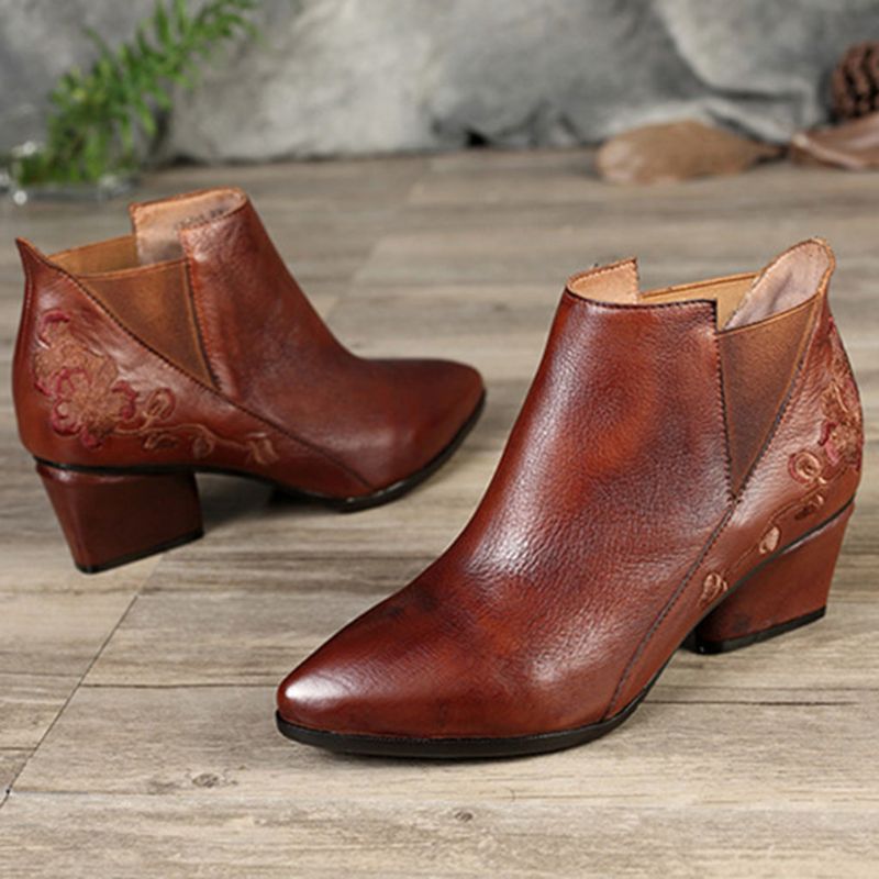 Bottes Pour Femmes Courtes Et Confortables En Cuir D'automne Et D'hiver | Chaussures Cadeaux