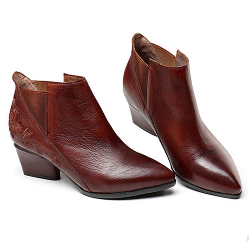 Bottes Pour Femmes Courtes Et Confortables En Cuir D'automne Et D'hiver | Chaussures Cadeaux