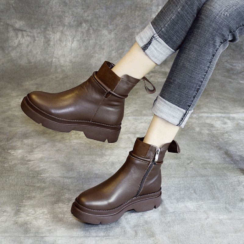 Bottes Pour Femmes En Cuir Faites À La Main Automne Hiver | Chaussures Cadeaux