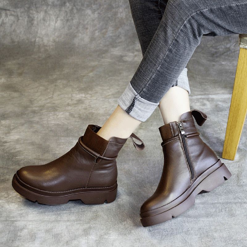 Bottes Pour Femmes En Cuir Faites À La Main Automne Hiver | Chaussures Cadeaux