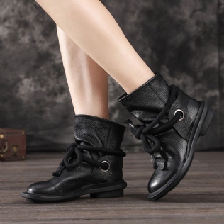 Bottes D'hiver Confortables En Cuir Rétro | Chaussures Cadeaux