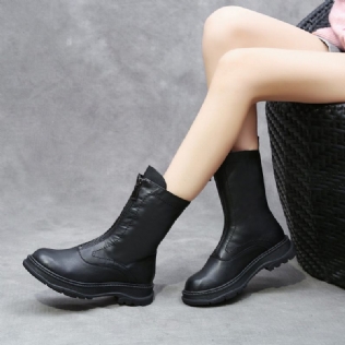 Bottes D'hiver Confortables En Cuir De Vachette Pour Femmes | Obiono