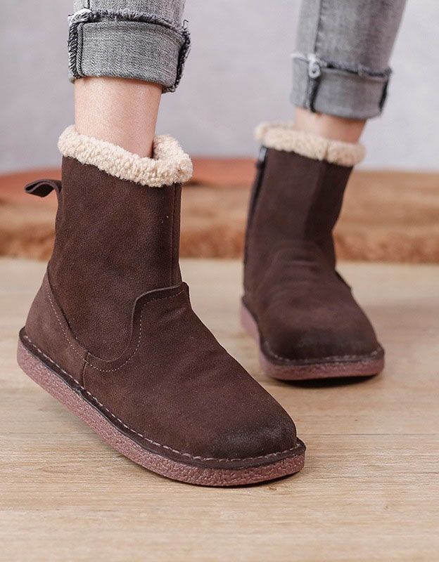 Bottes D'hiver Confortables Et Chaudes En Daim