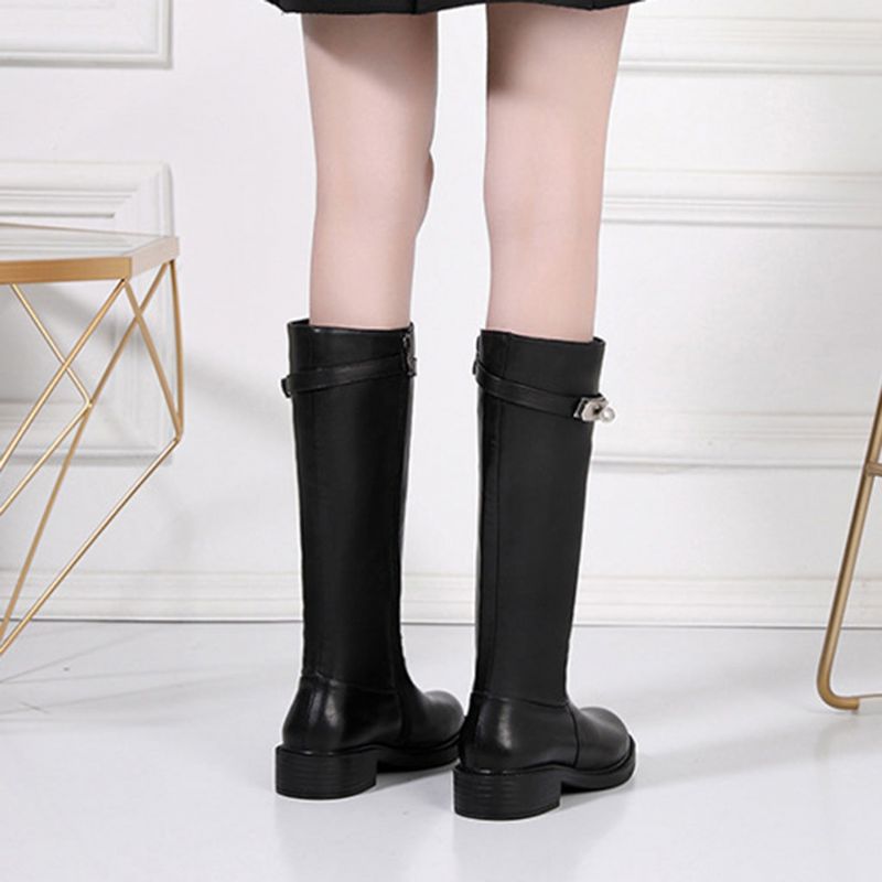 Bottes D'hiver En Cuir Haut De Gamme Pour Femmes | Chaussures Cadeaux