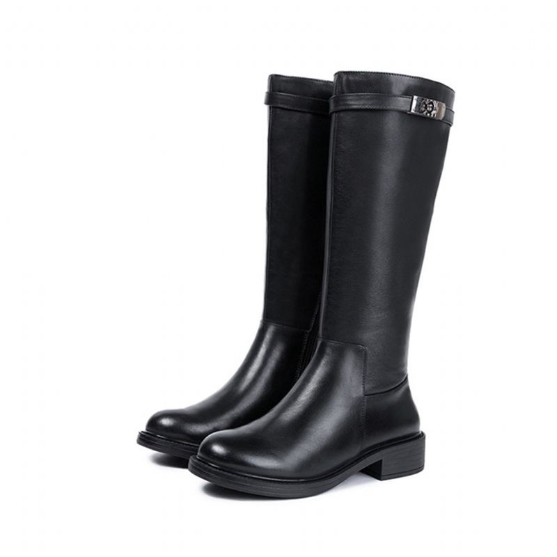 Bottes D'hiver En Cuir Haut De Gamme Pour Femmes | Chaussures Cadeaux