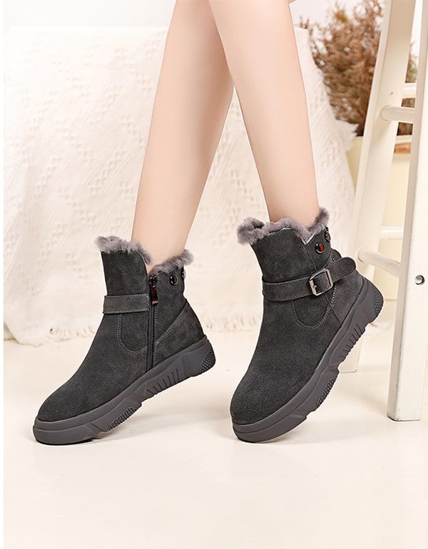 Bottes D'hiver En Daim En Peluche Pour Femmes