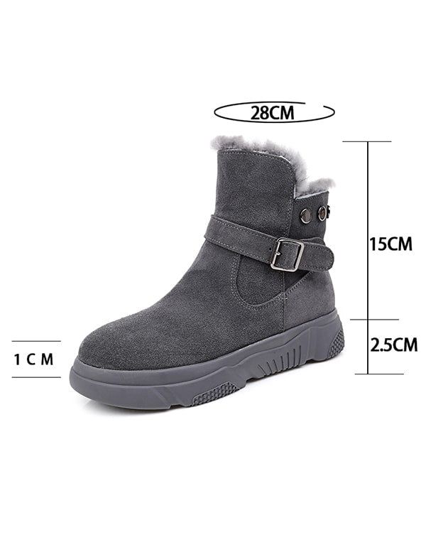 Bottes D'hiver En Daim En Peluche Pour Femmes