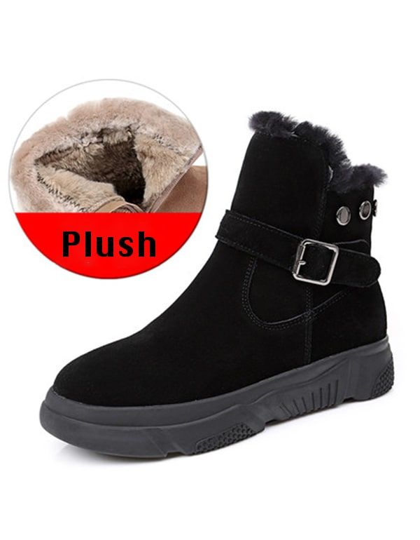 Bottes D'hiver En Daim En Peluche Pour Femmes