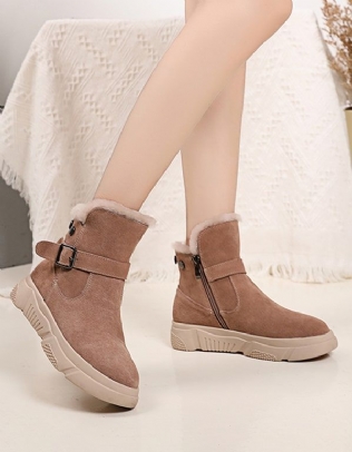 Bottes D'hiver En Daim En Peluche Pour Femmes