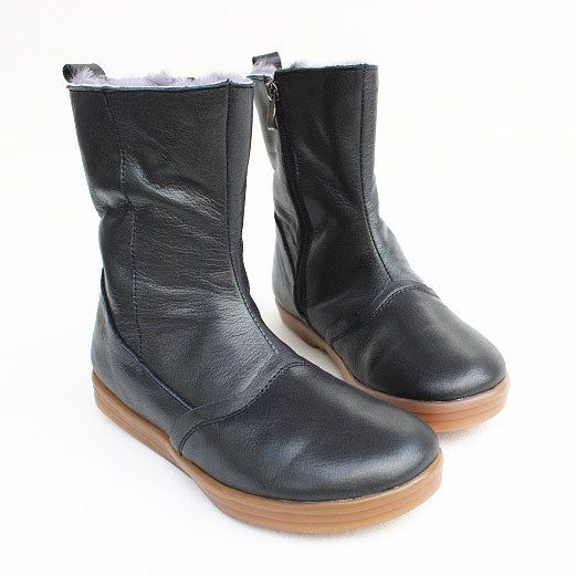 Bottes D'hiver Mi-longues En Cuir Velours | Chaussures Cadeaux | 35-41