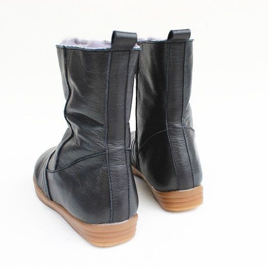 Bottes D'hiver Mi-longues En Cuir Velours | Chaussures Cadeaux | 35-41