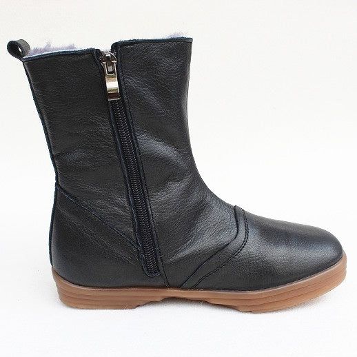 Bottes D'hiver Mi-longues En Cuir Velours | Chaussures Cadeaux | 35-41