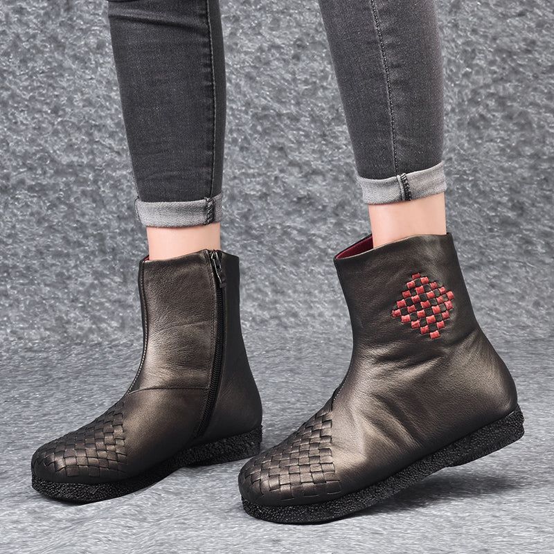 Bottes D'hiver Rétro En Velours Pour Femmes | Chaussures Cadeaux