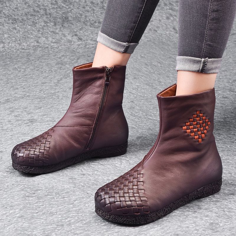 Bottes D'hiver Rétro En Velours Pour Femmes | Chaussures Cadeaux